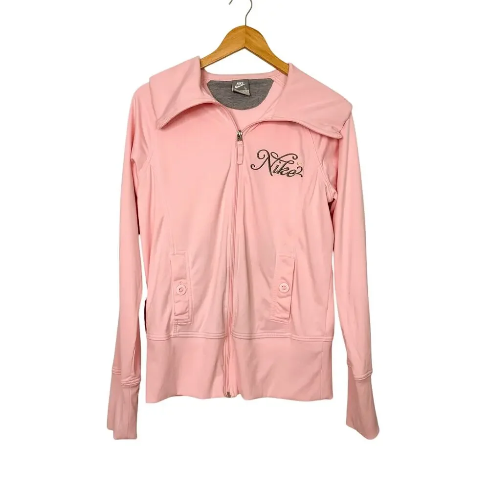 Nike2 Light Pink Full Zip Long Sleeve Sweater Jacket